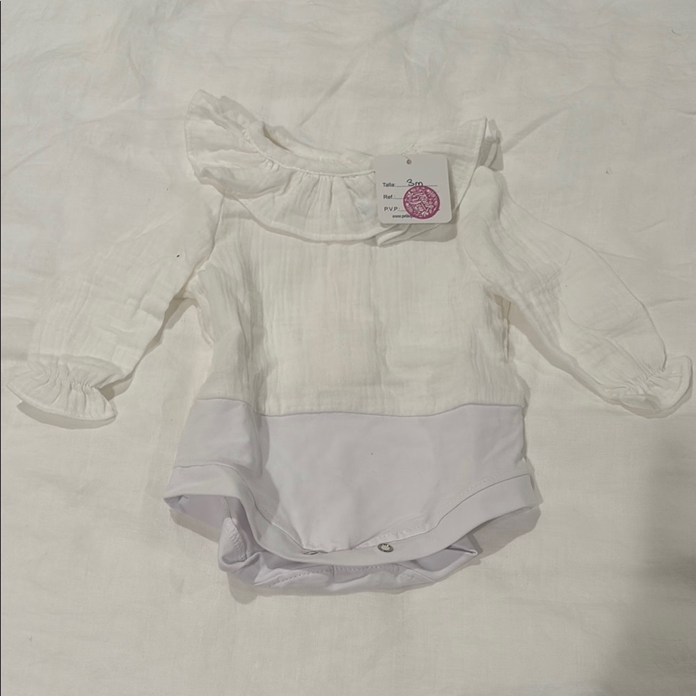 White Ruffle Baby Girl Bodysuit